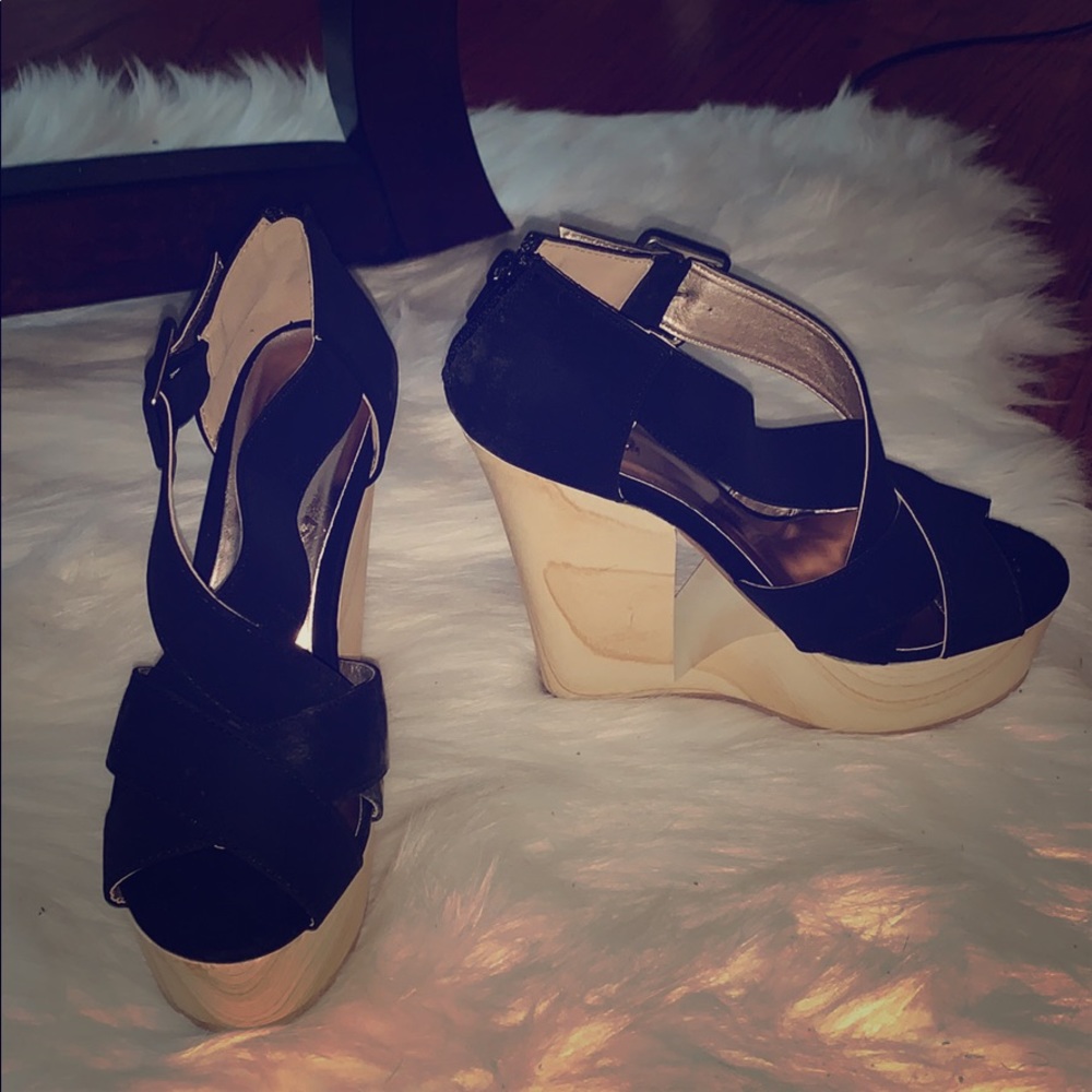 Open toe wedges heels only been worn once.
